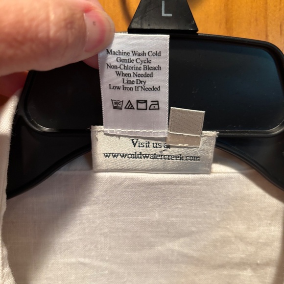 Coldwater Creek Linen Button Front Blouse in White Large - Picture 5 of 7